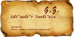Gáspár Zenóbia névjegykártya